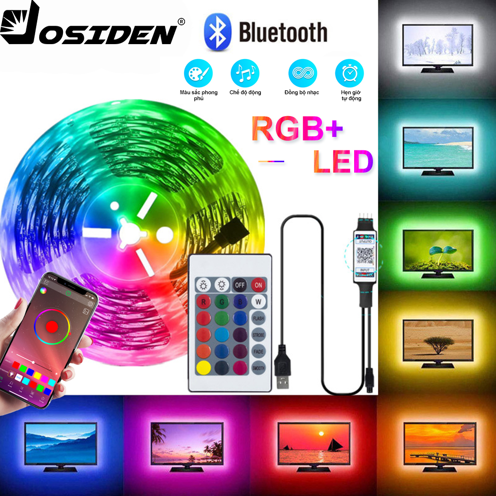 Đèn Bluetooth 5050RGB, nhấp nháy với âm nhạc, đèn LED, 16 màu, 15m, 10m, 5m