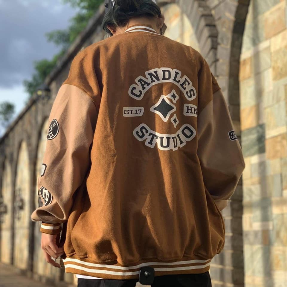Áo khoác bomber nam nữ jacket nỉ in hình oversize Áo bomber form rộng Áo khoác bóng chày unisex - Gin Store
