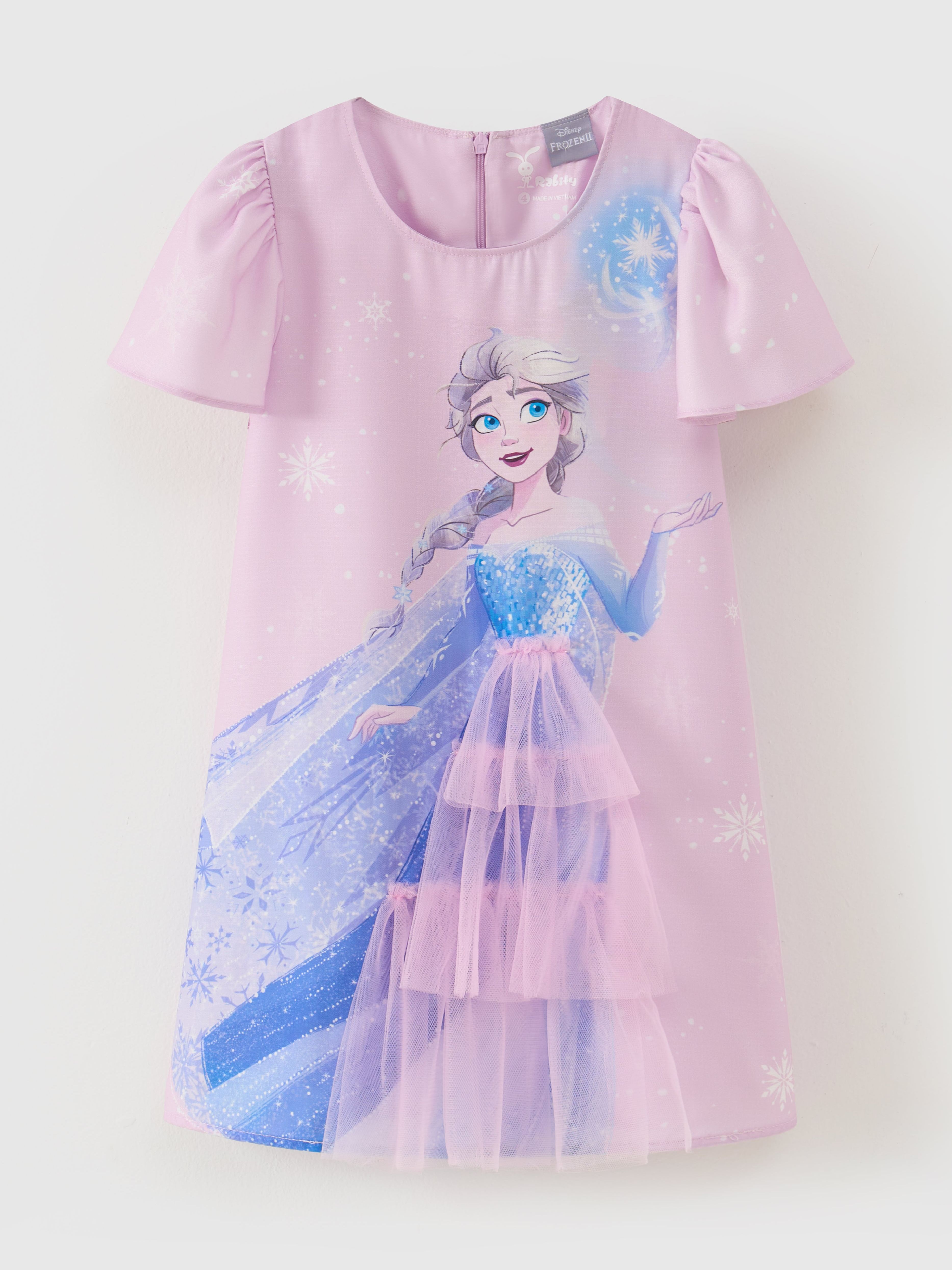 (14-25kg) Váy công chúa Elsa bé gái Rabity đầm Elsa phối voan chất cotton mềm mịn thoải mái cho bé vận động 5711