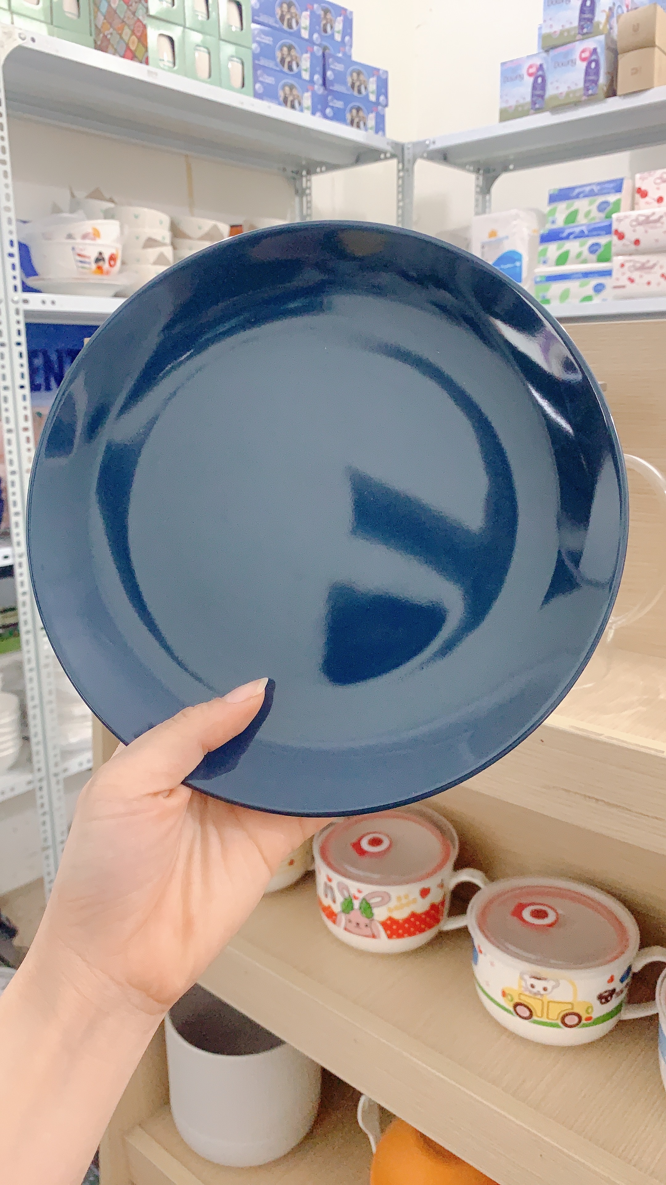 Đĩa sứ pastel xanh 8inch ~ 20cm