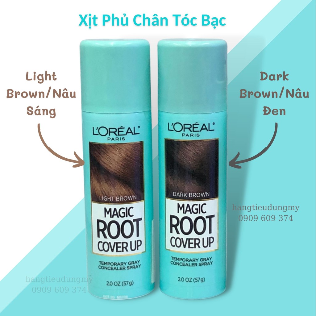 Xịt phủ che tóc bạc l'oreal paris magic root cover up gray 57g - che phủ hoàn hảo chân tóc bạc - 14234