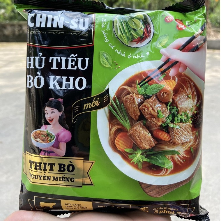 [Mã 252FMCGSALE giảm 8  đơn 500K] (Gói) Phở bò /Miến gà CHINSU (có thịt) gói 135g (7 bữa sáng hoàn chỉnh)