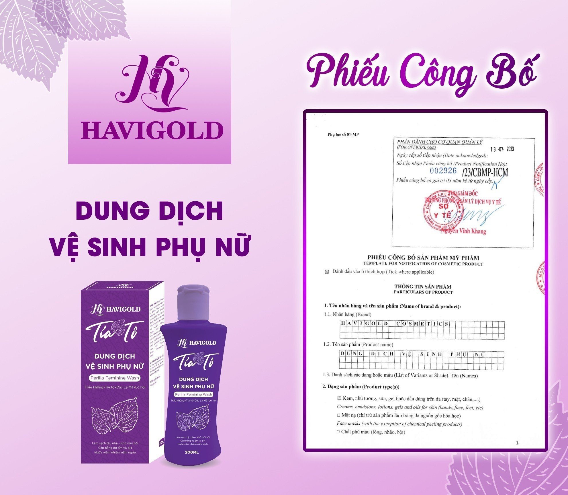 Havigold dung dịch vệ sinh phụ nữ 140ml
