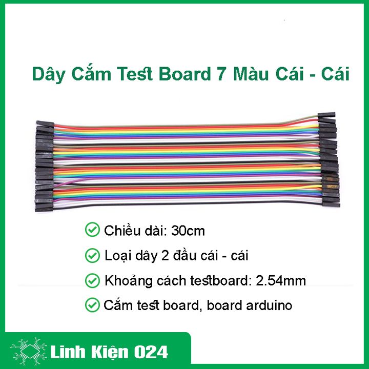 10 sợi dây cắm test board cái - cái 40p 7 màu dài 30cm