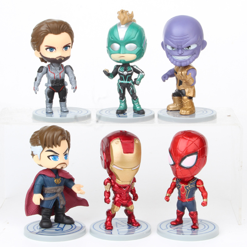 Đồ chơi mô hình 06 nhân vật siêu anh hùng chibi marvel