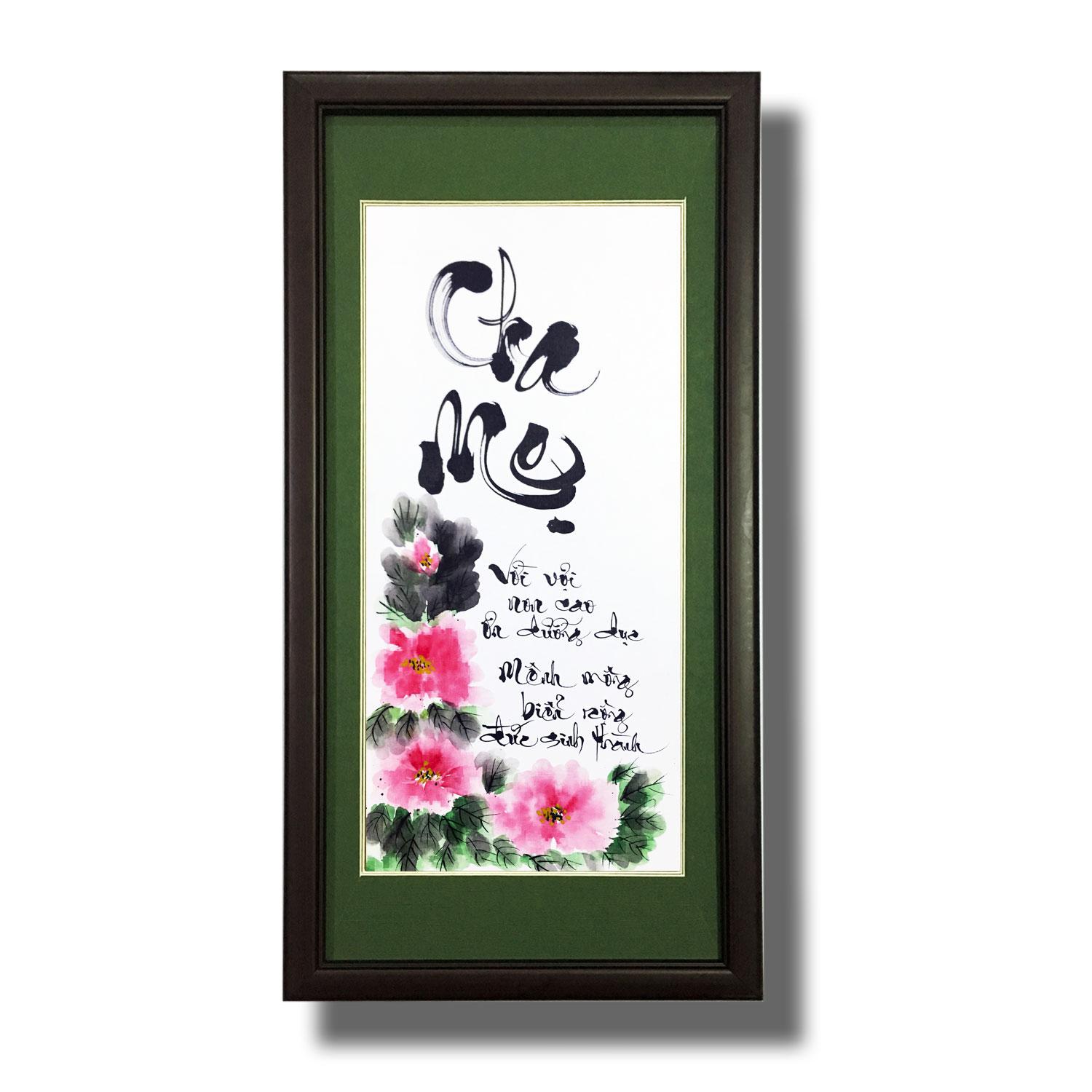 Tranh thư pháp VIẾT TAY - CHỮ CHA 09