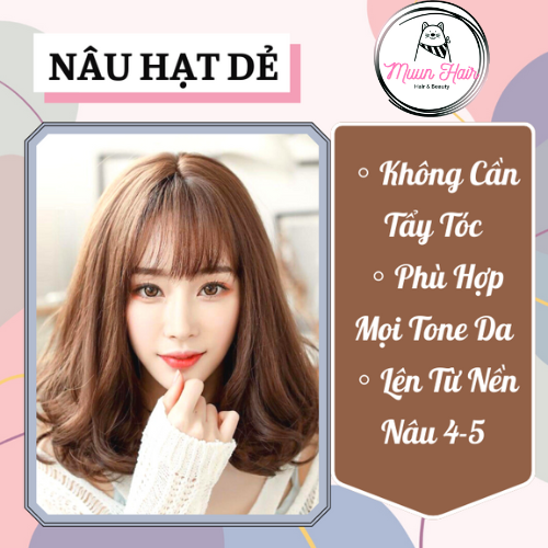 Thuốc Nhuộm Tóc Màu Nâu Hạt Dẻ [Tặng Kèm Oxy + Chụp Tóc + Găng Tay]
