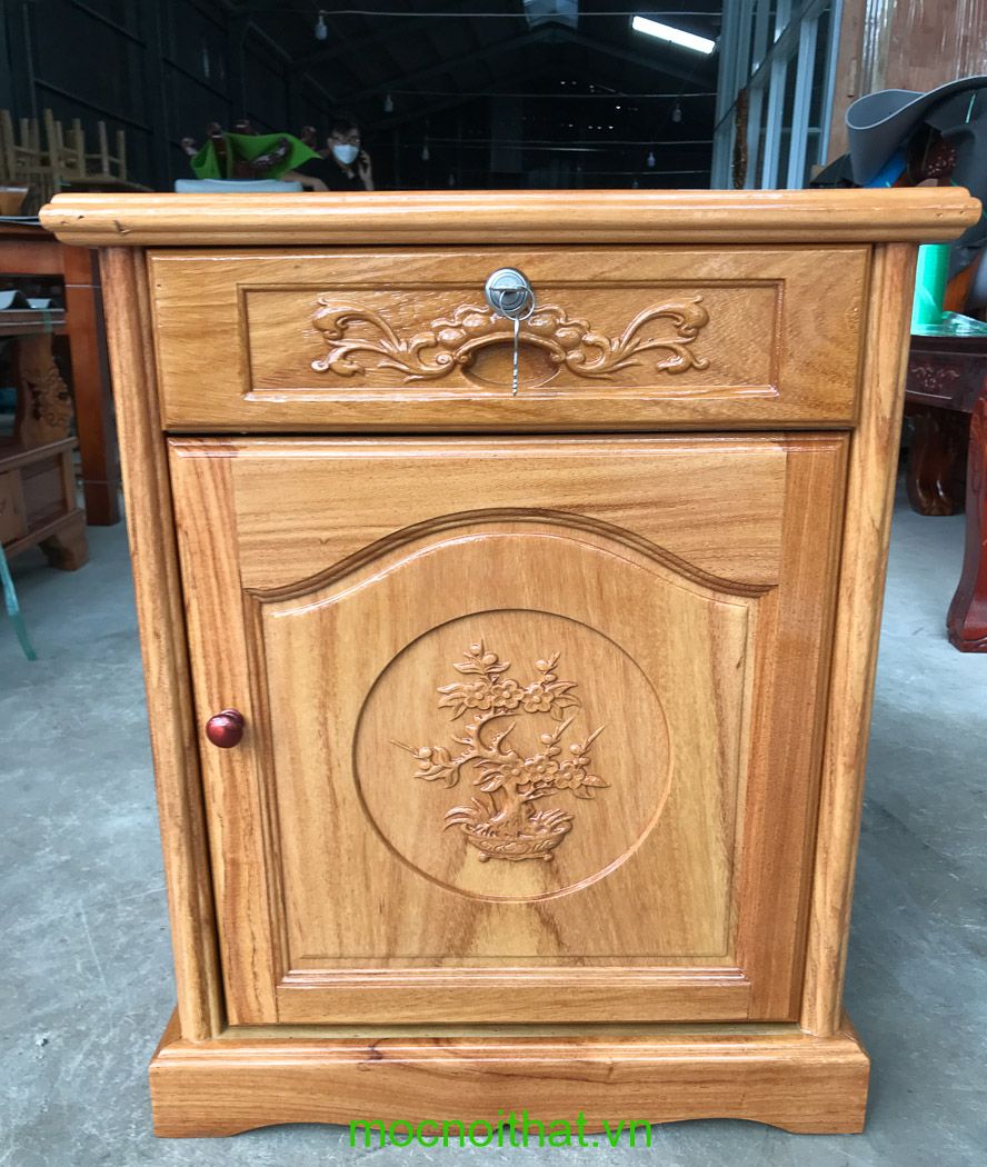 Tủ đầu giường gỗ gõ đỏ