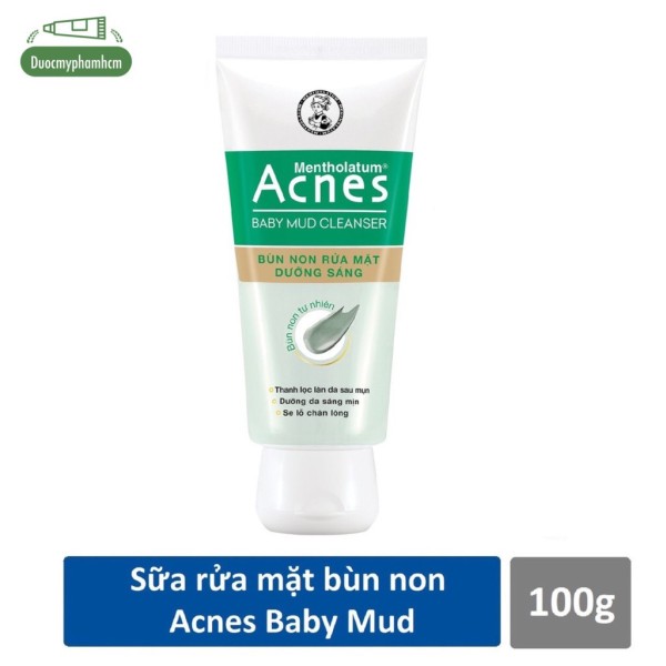Bùn non rửa mặt dưỡng sáng Acnes Baby Mud Cleanser 100g cao cấp