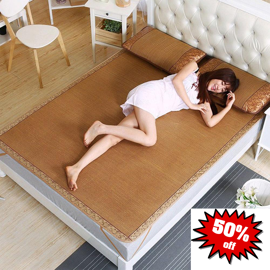 HCM Chiếu điều hoà - Chiếu điều hoà mát lạnh sợi mây tổng hợp thoáng mát dễ dàng vệ sinh, chiếu ngủ văn phòng, hô thoáng nhanh - chiếu điều hòa - chiếu trúc. BH 1&1