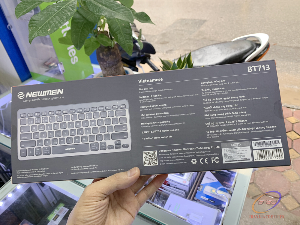 Bàn phím không dây (Dual Mode 2.4Ghz/Bluetooth 5.0) Newmen BT713