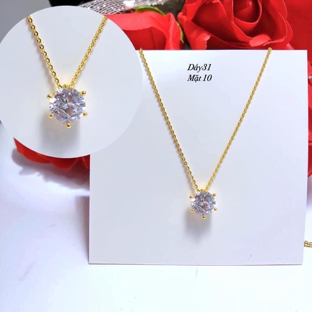 Mặt dây chuyền vàng tây đính đá quý trang sức thiết kế đủ hóa đơn thẻ bảo hành