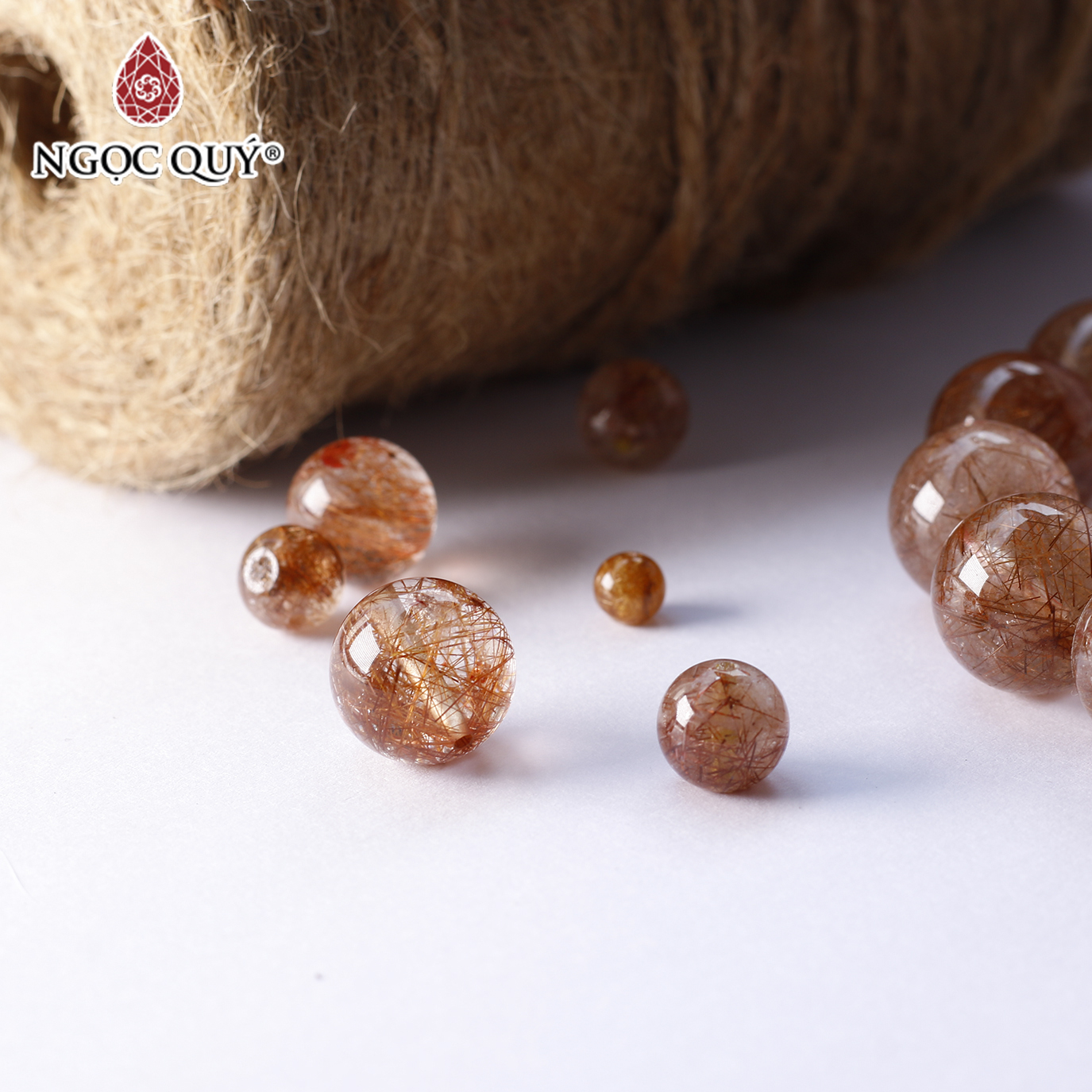 [HCM]Hạt lẻ đá thạch anh tóc đỏ mệnh hỏa thổ - Ngọc Quý Gemstones