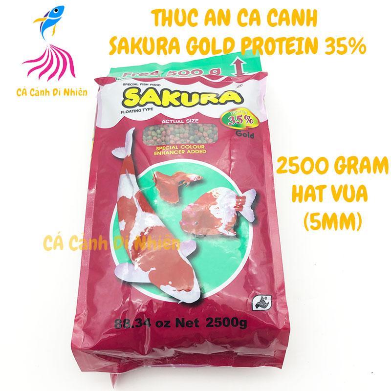 Thức Ăn Cá Koi Sakura Gold 2500g 35% - Cám Cá Cảnh HẠT VỪA 5MM