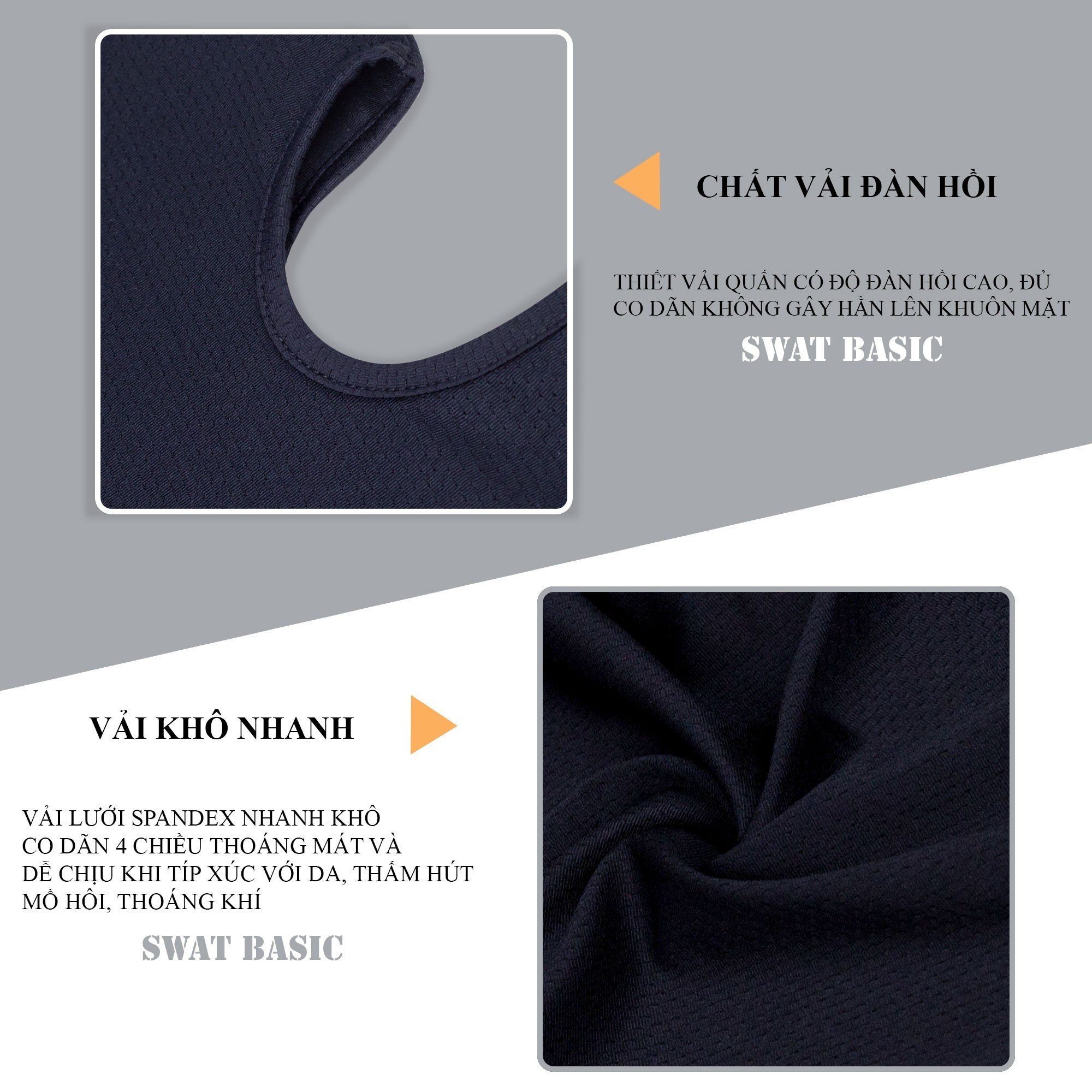 Khăn ninja SWAT BASIC trơn (3 màu) co dãn thấm hút mồ hôi