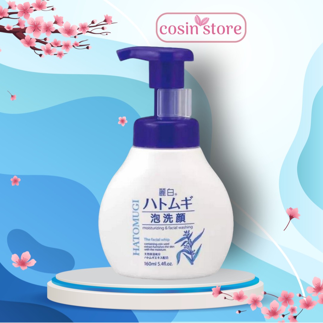 Sữa rửa mặt tạo bọt ý dĩ Naturie Hatomugi The Facial Whip 160ml chai có vòi - Bọt rửa mặt Cosin Store