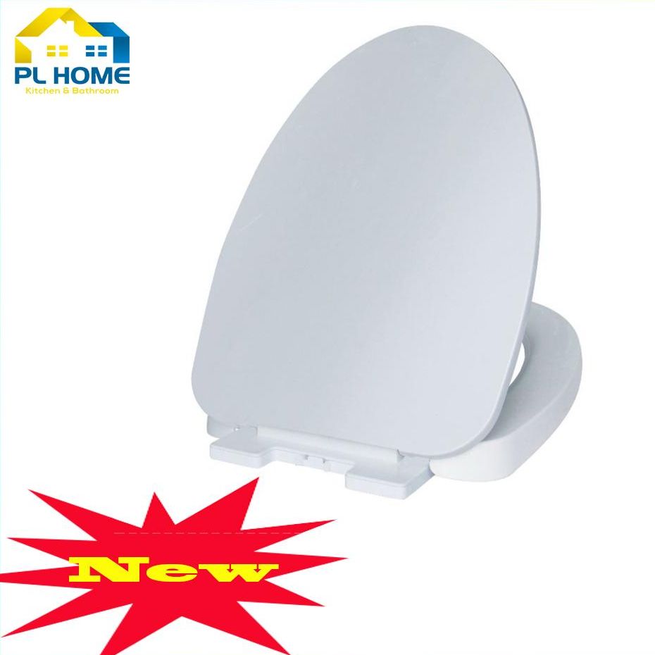 Nắp Bồn Cầu Đóng Êm, Nhựa PP Trắng, Dày, Bền, Đã Bao Gồm Phụ Kiện Chân Ốc Đi Kèm