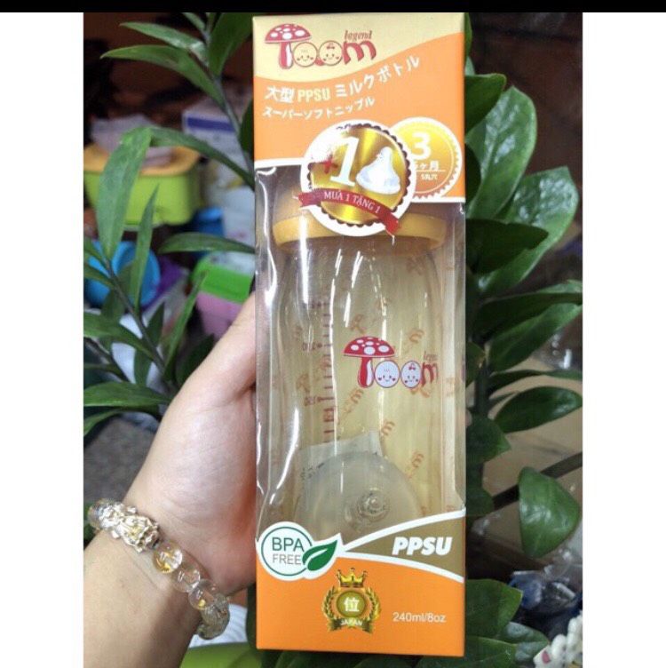 Bộ 2 bình sữa ppsu Toom 160ml và 240ml (có đủ 4 màu)