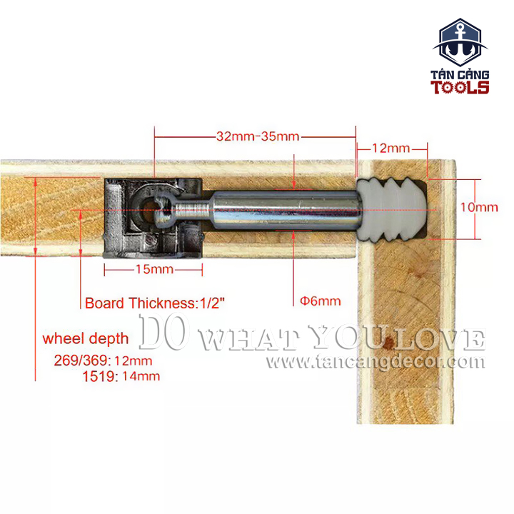 50 Bộ Chốt Ốc Cam 15-40 mm