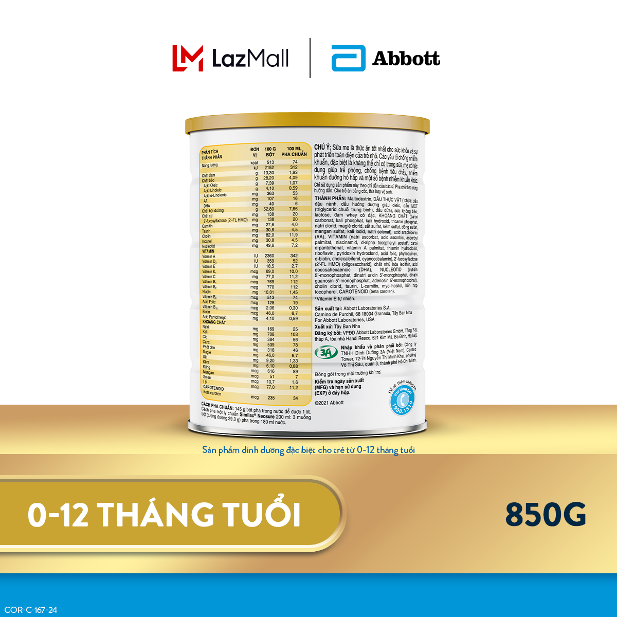 Lon Sữa bột Similac Neosure 850g