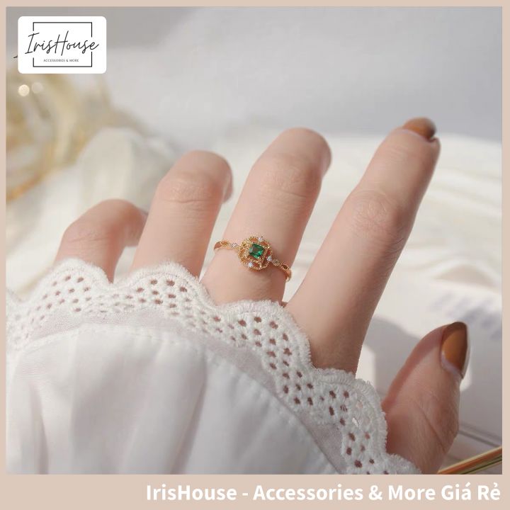 Set Nhẫn Nữ Đính Đá Ngọc Bích Quý Phái