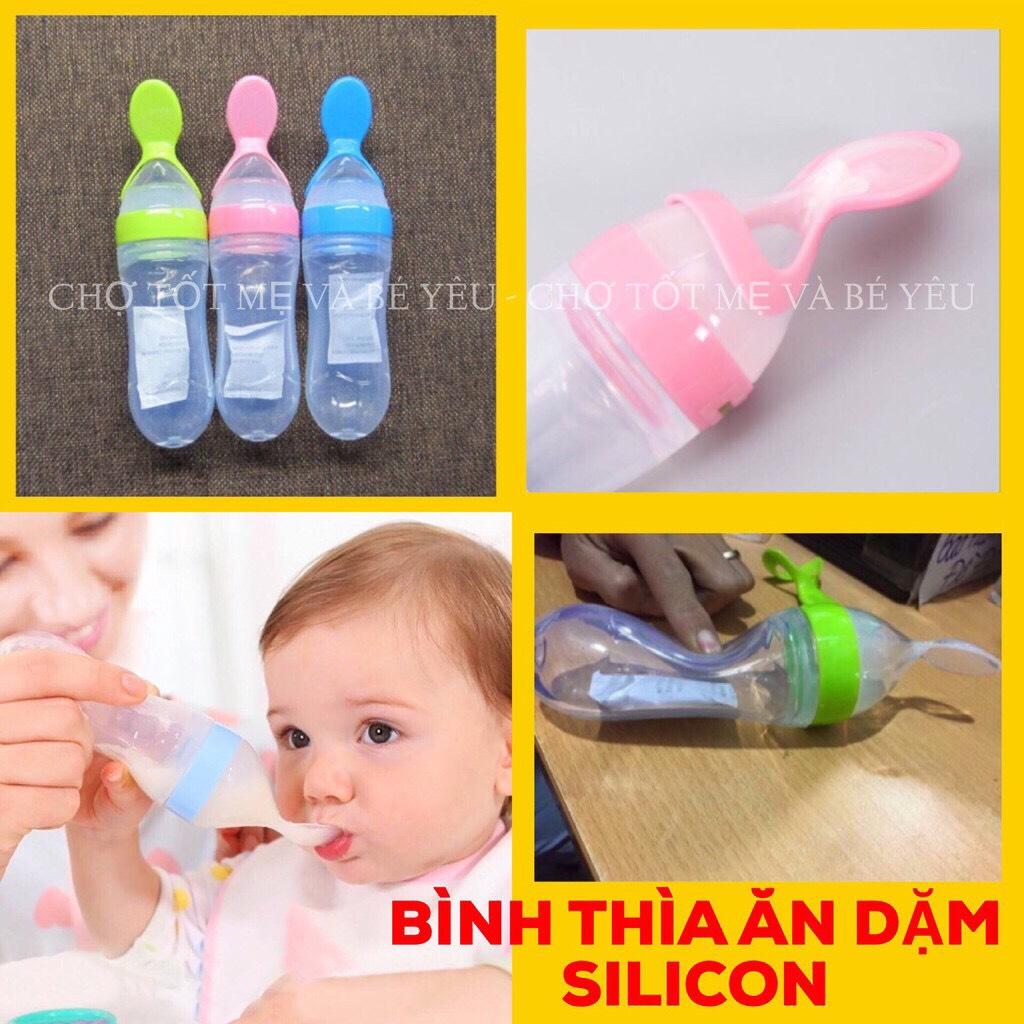 Bình thìa ăn dặm silicon siêu mềm cho bé