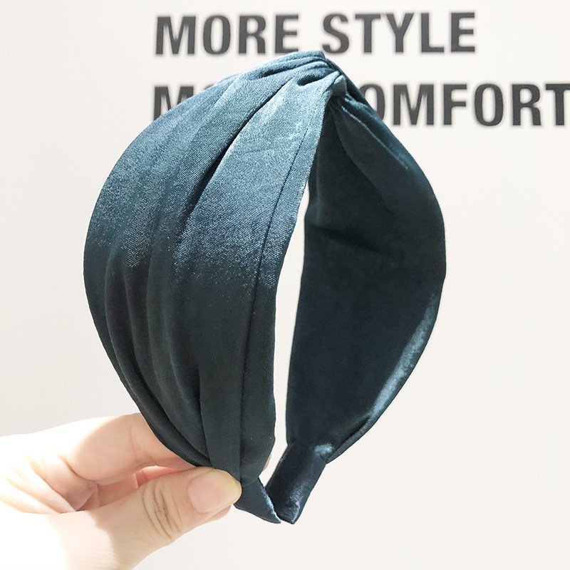 Băng đô cài tóc bản rộng vải satin Nhiều Màu phong cách Retro Pháp