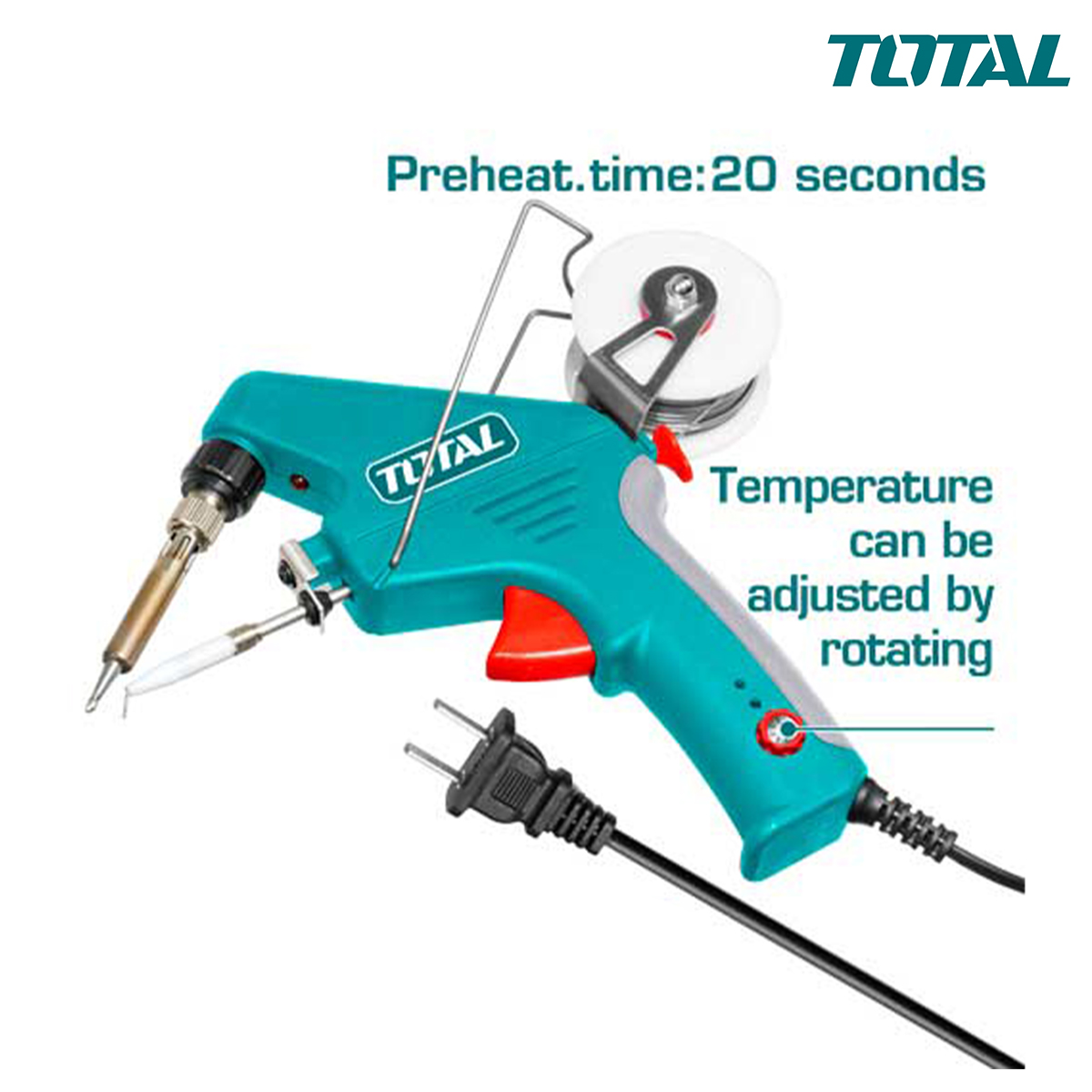 Mỏ hàn xung 90W TET160732 Nhiệt độ có thể được điều chỉnh bằng cách xoay vòng.nóng nhanh 20 giây,