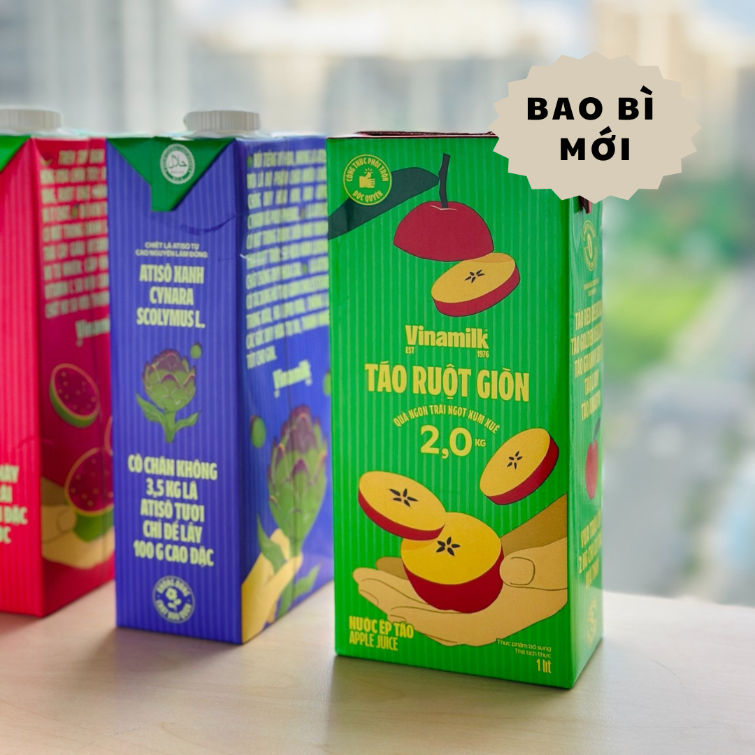 [COMBO 2 HỘP] Vinamilk Vfresh Nước Ép Trái Cây 1L (Táo, Cam, Đào, Nho, Lựu Táo, Kiwi Táo, Cam Necta, Ổi)