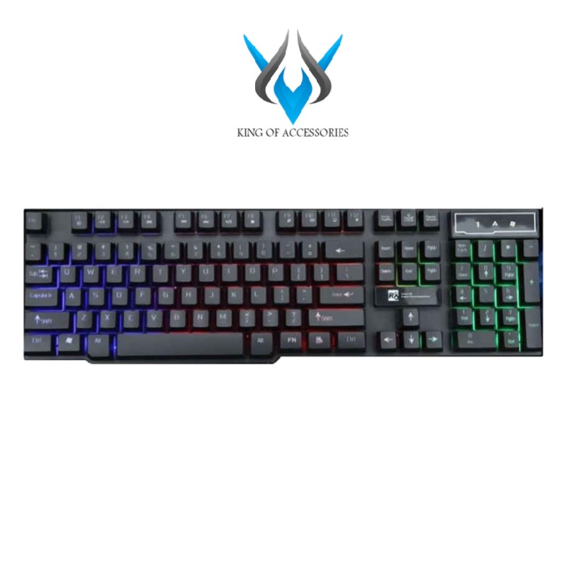 Bàn phím giả cơ chuyên Game Led 7 màu R8 1822 (Đen) Phụ kiện 1986