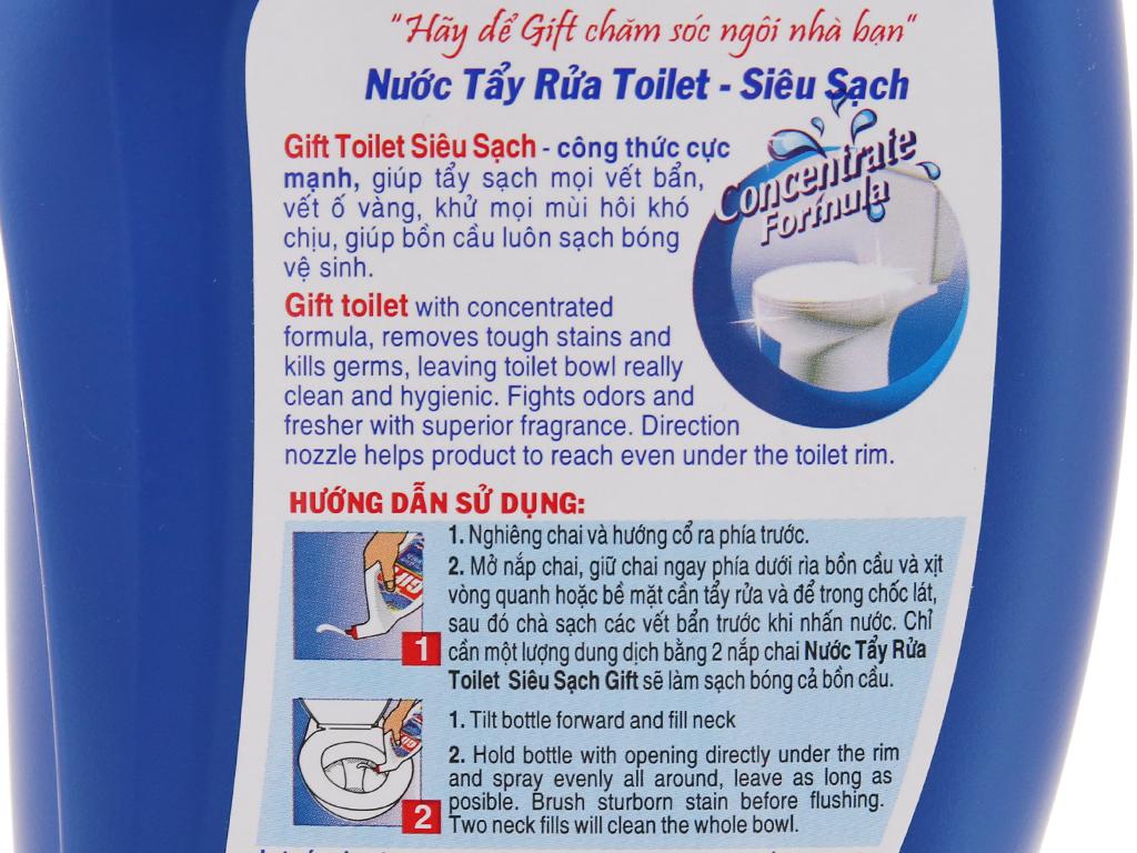 Nước tẩy bồn cầu Gift đậm đặc siêu sạch 600ml