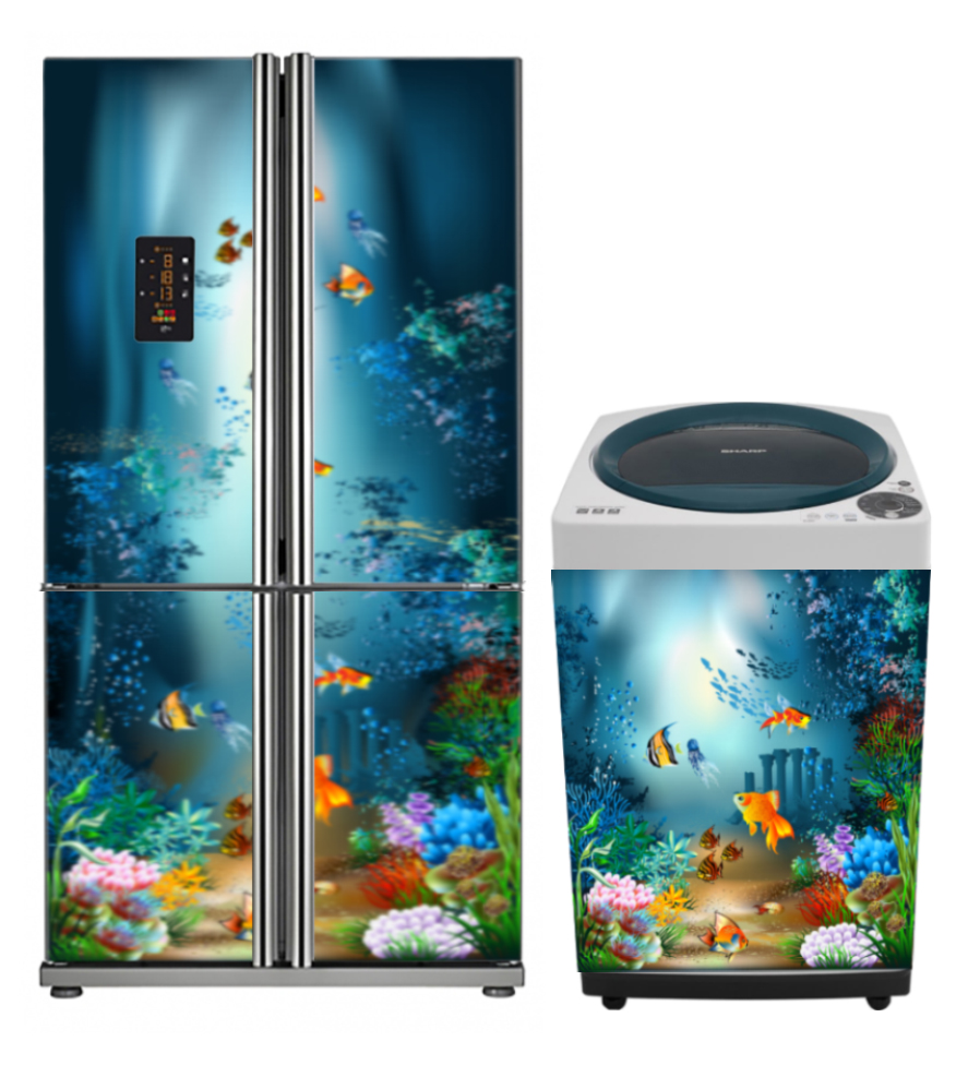 Combo Decal dán máy giặt tủ lạnh