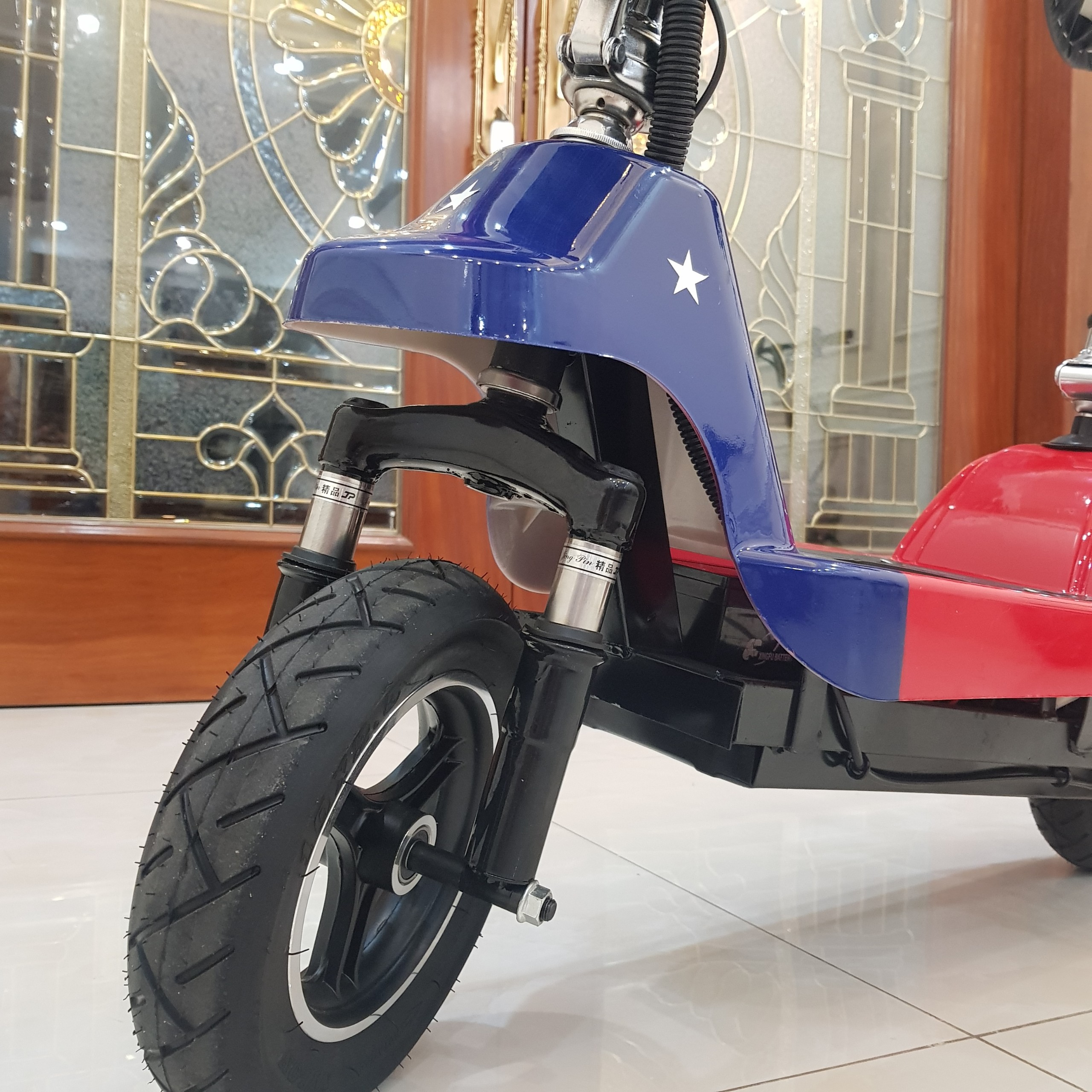 Xe Điện Gấp Gọn Mini E-SCOOTER bánh 10inch (Có Giảm Sóc Trước/ Tặng Giỏ/ Ác Quy 24V-12A)