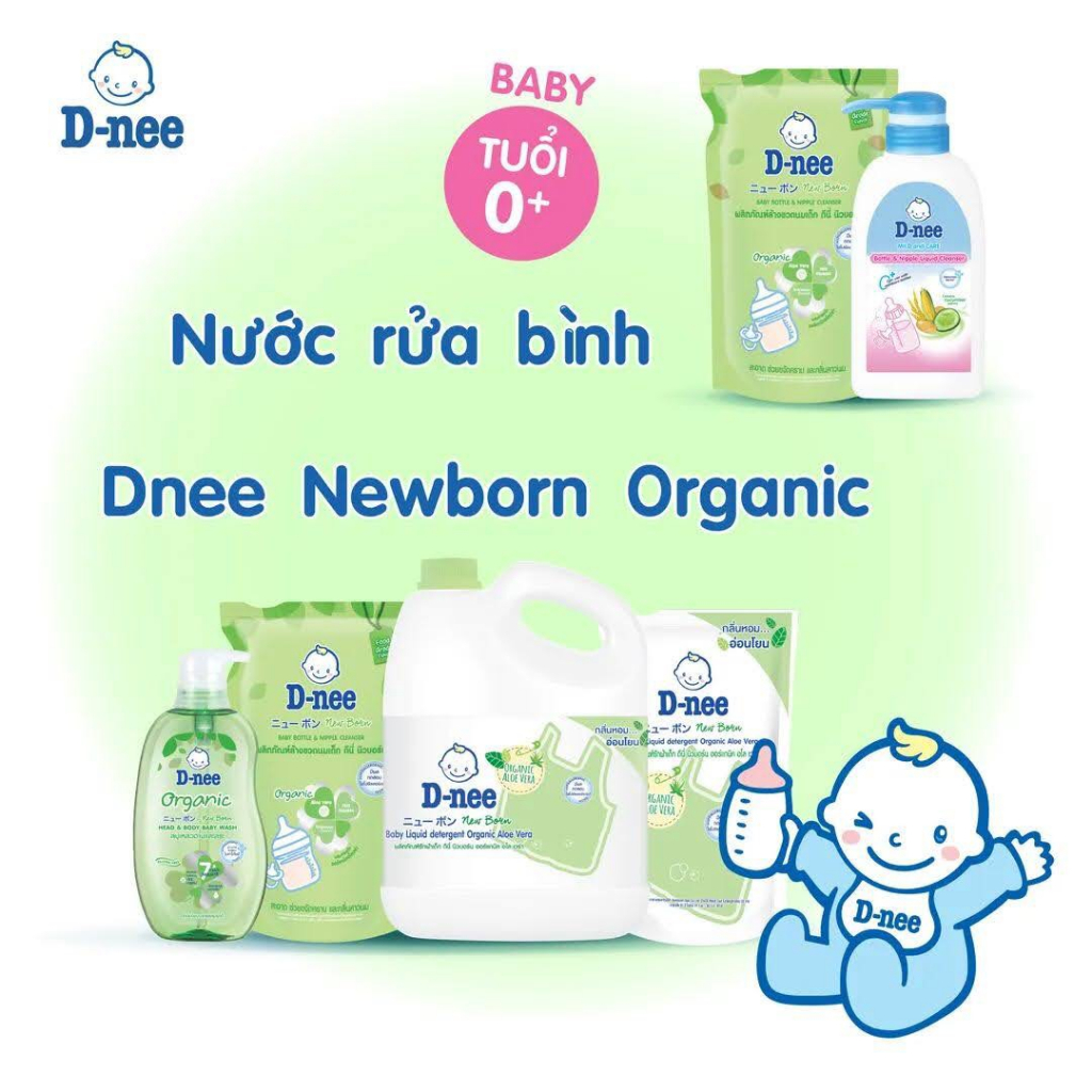 Chính hãng tem công ty đại thịnh- nước rửa bình sữa dnee organic chai 600ml, túi 550ml, mẫu mới nhất