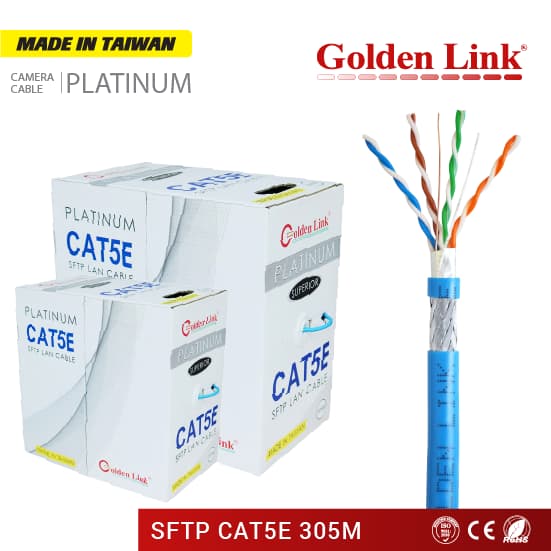[HCM]CÁP MẠNG GOLDEN LINK SFTP Cat5e chống nhiễu (Xanh dương 305m)