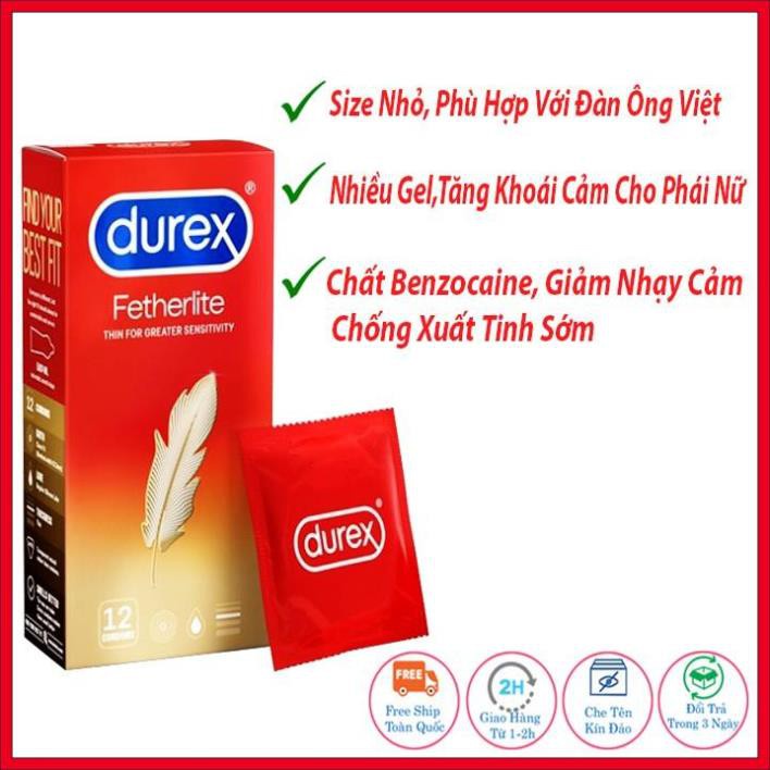 Bao cao su Durex Fetherlite siêu mỏng 12pcs