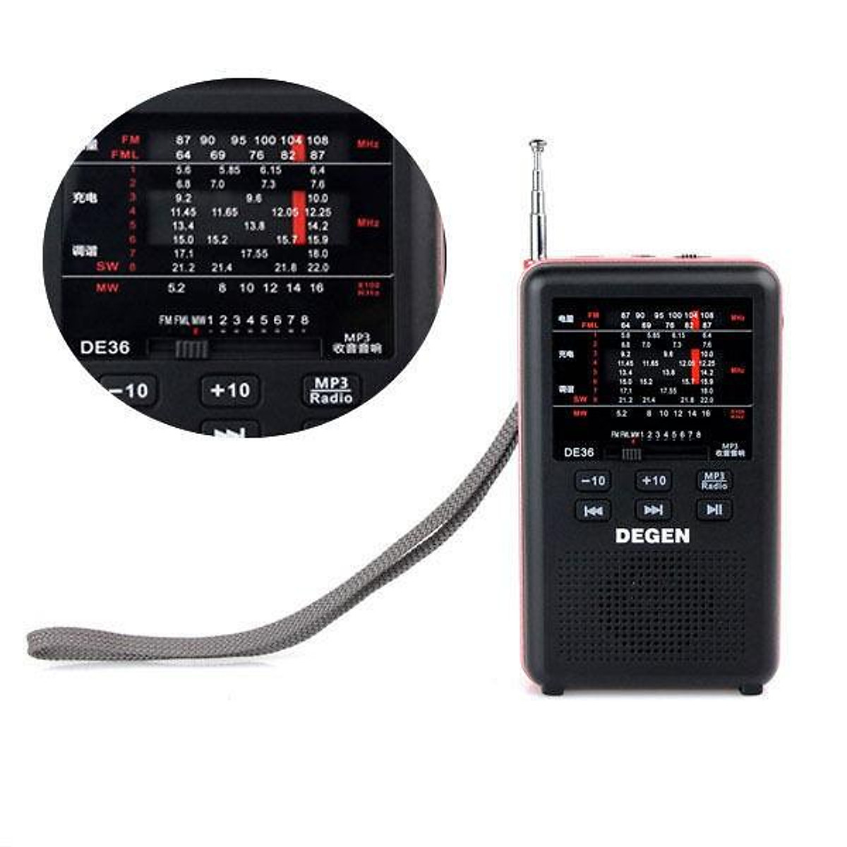 RADIO NGHE NHẠC MP3  DEGEN DE- 36 ( đọc MP3 qua cổng TF card)
