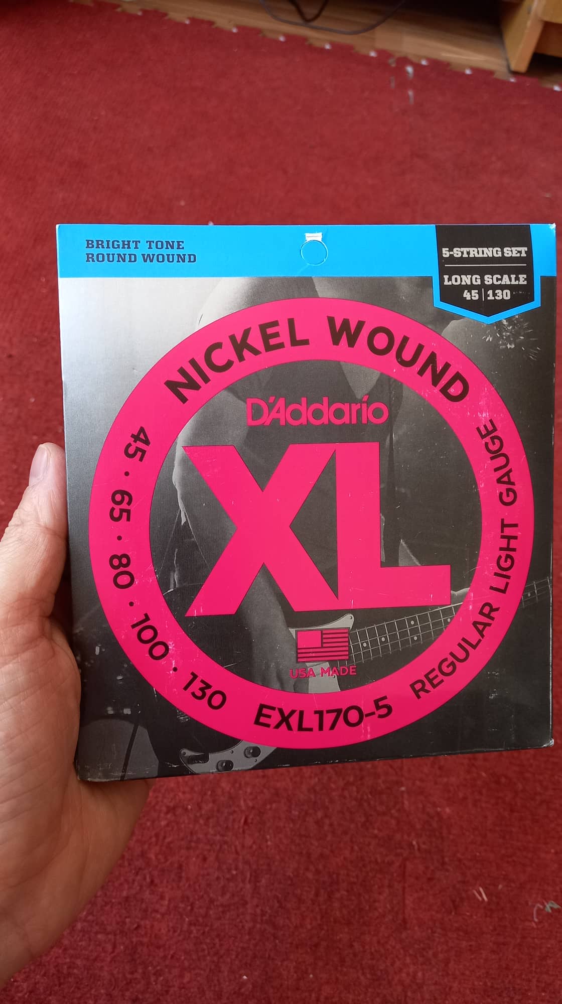 Dây đàn guitar bass d'addario exl170 165 - bass 4 dây và 5 dây - hàng loại 1