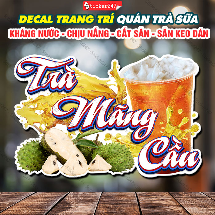Decal trang trí quán trà sữa, cà phê 🌈𝑭𝒓𝒆𝒆𝒔𝒉𝒊𝒑 hình dán trang trí quán nước hình ly trà sữa, trà đào, trà dâu kháng nước - decor quán nước
