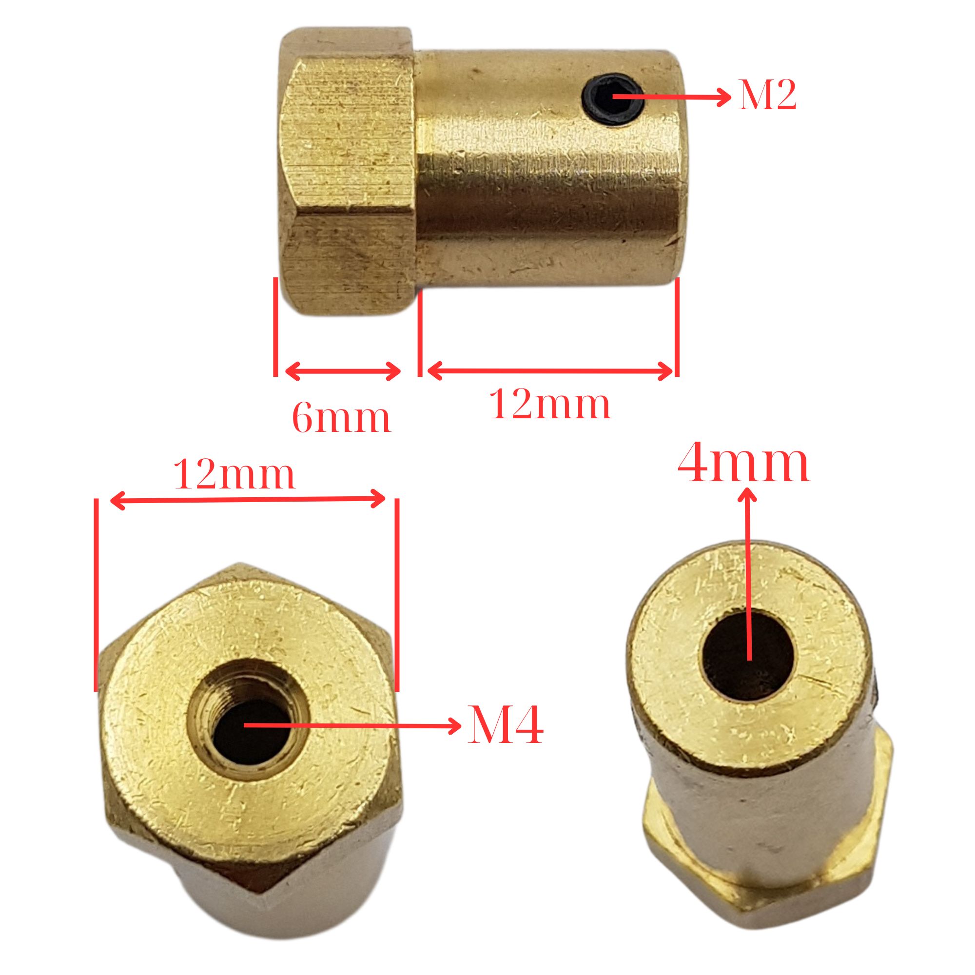 Khớp nối lục giác trục 4mm (Khớp bánh xe)
