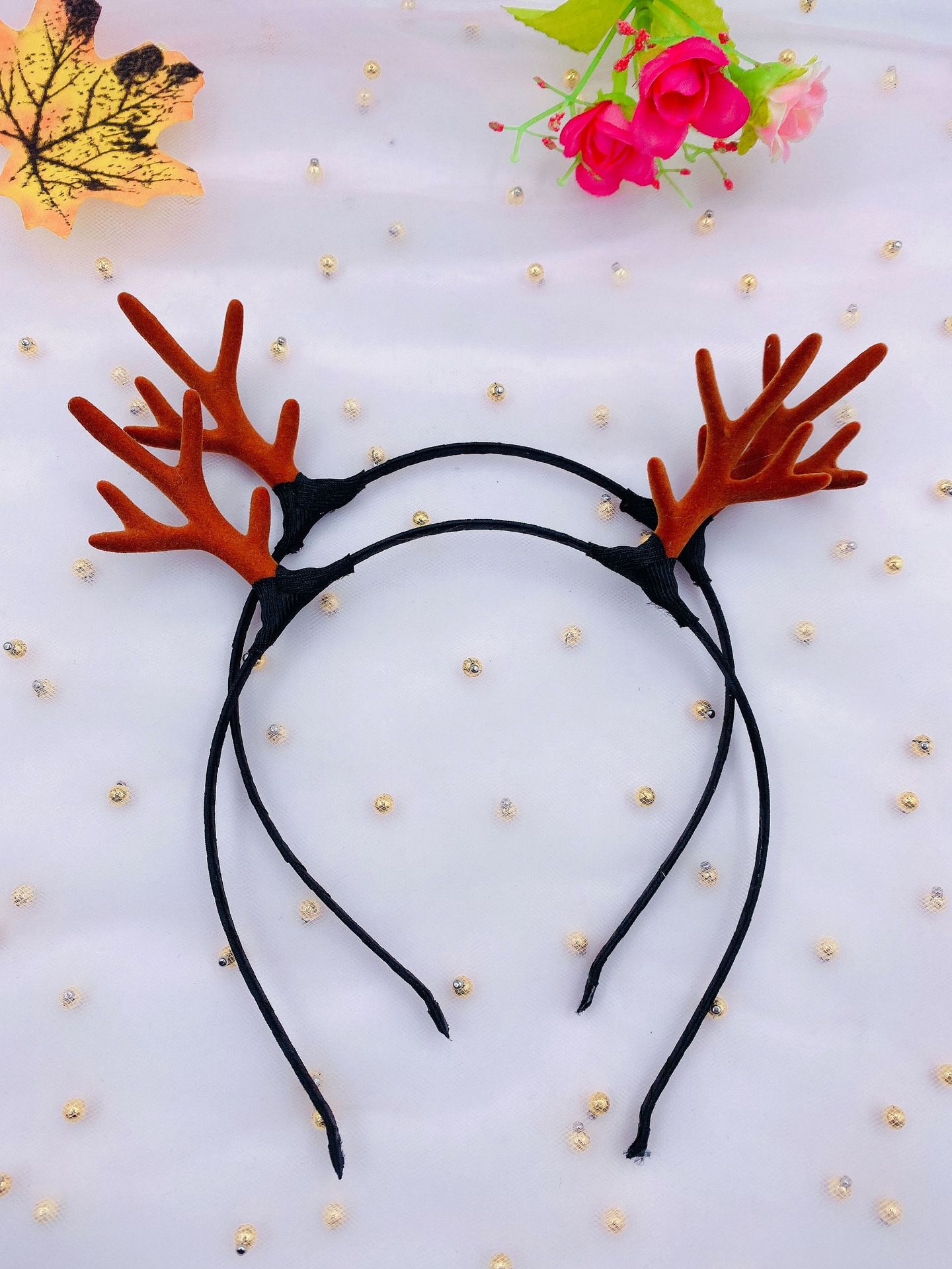 Bờm băng đô cài tóc sừng noel trơn