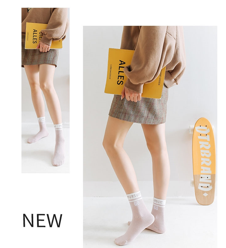 Set 5 đôi Tất cao cổ PLUS GO style Hàn 2020