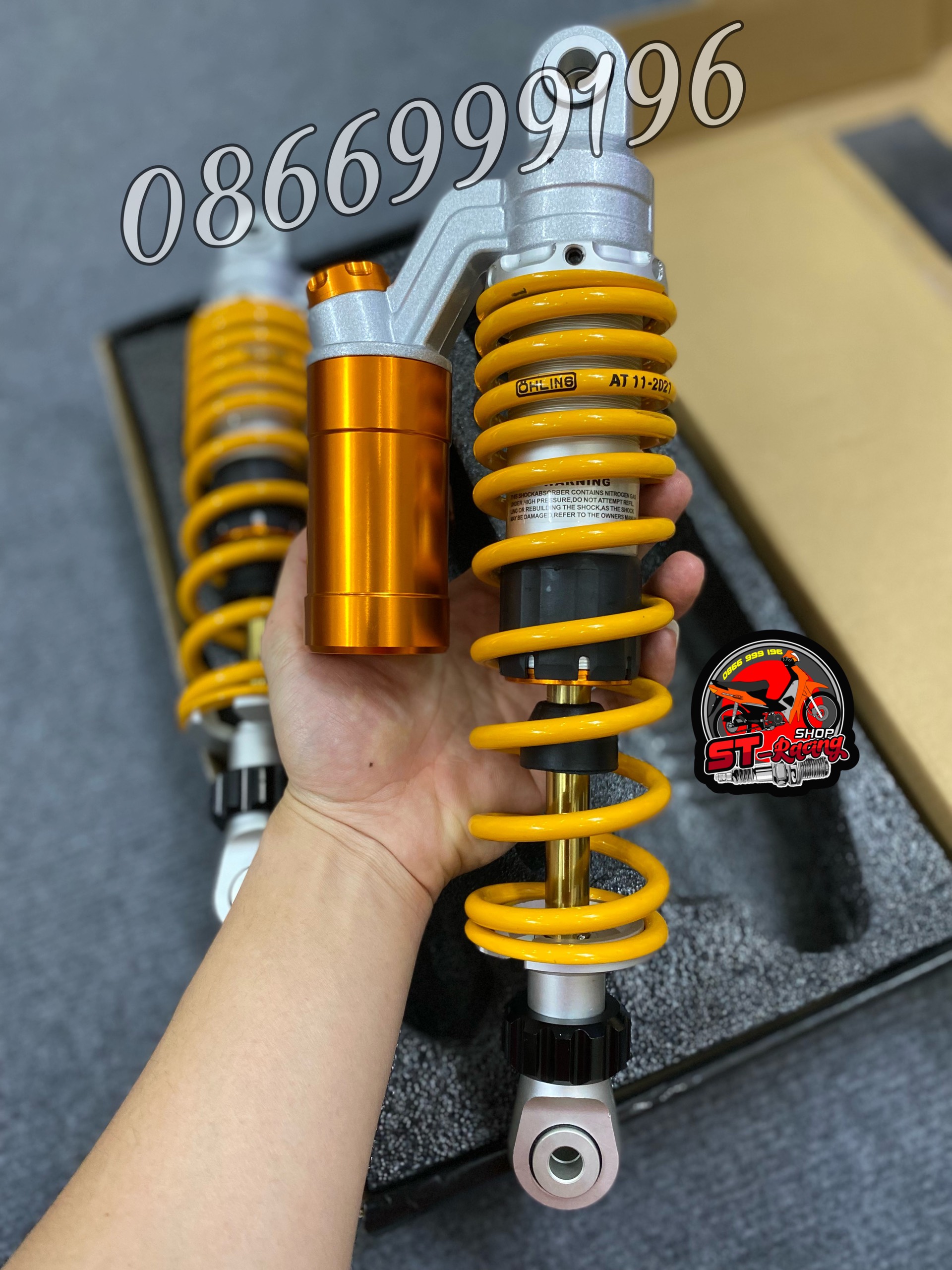 Phuộc Thụt Ohlins Bình Dầu Có Tăng Chỉnh: WAVE DREAM -FUTURE-SIRUS-JUPITER,