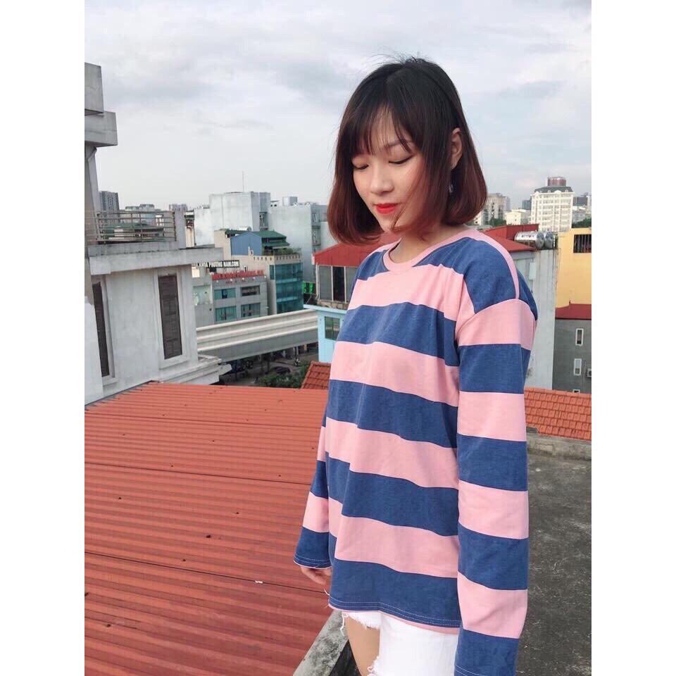 [HCM]Áo Thun Tay  Dài Sọc SIêu Hot