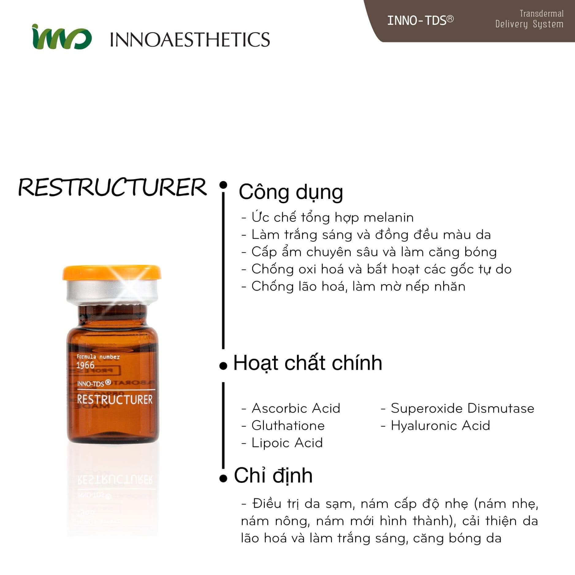 [ Chính hãng] Meso trắng da Restructurer Innoaesthetics Vitamin C