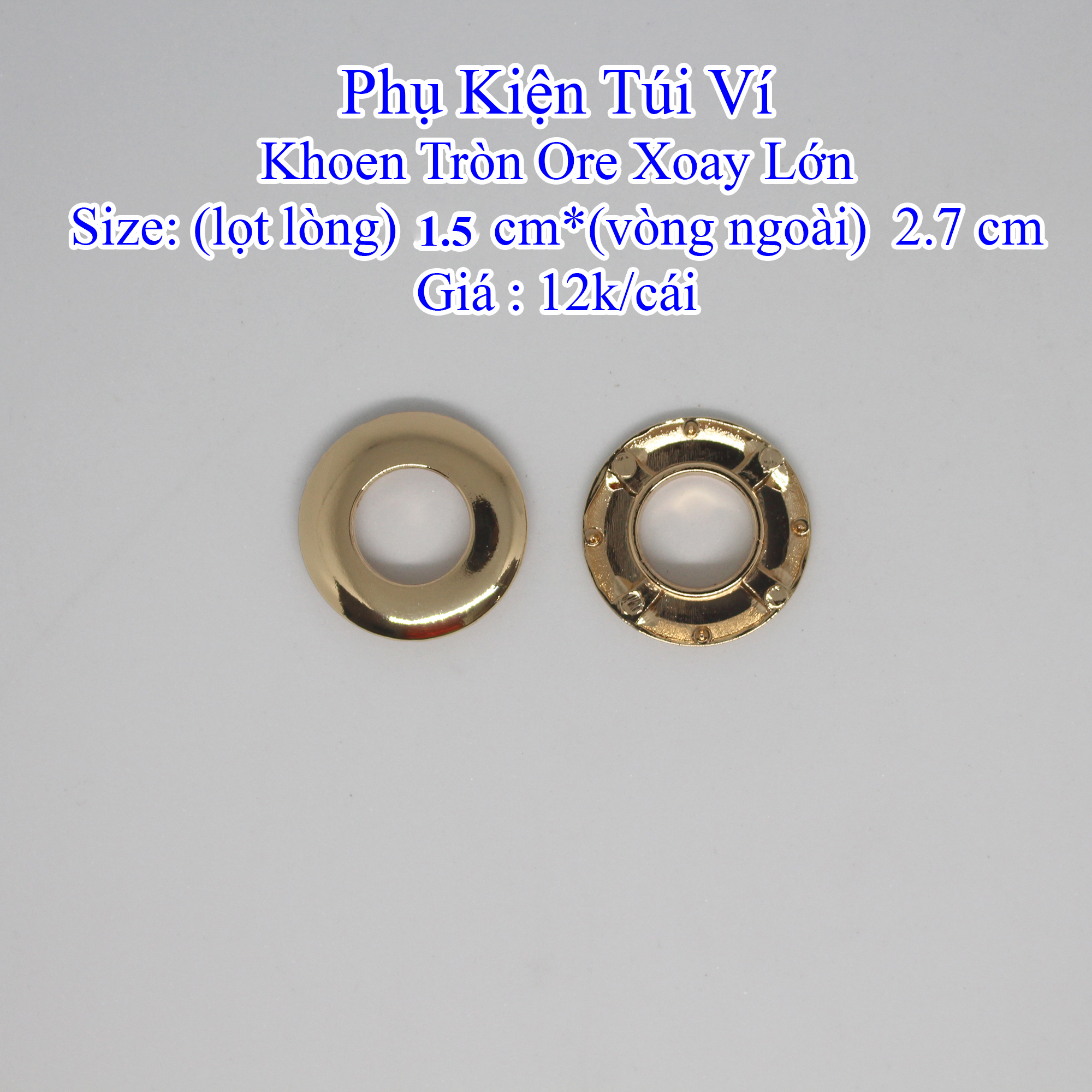 Khoen Tròn Ore Xoay lớn lọt lòng 1.5 cm (22k/cái)