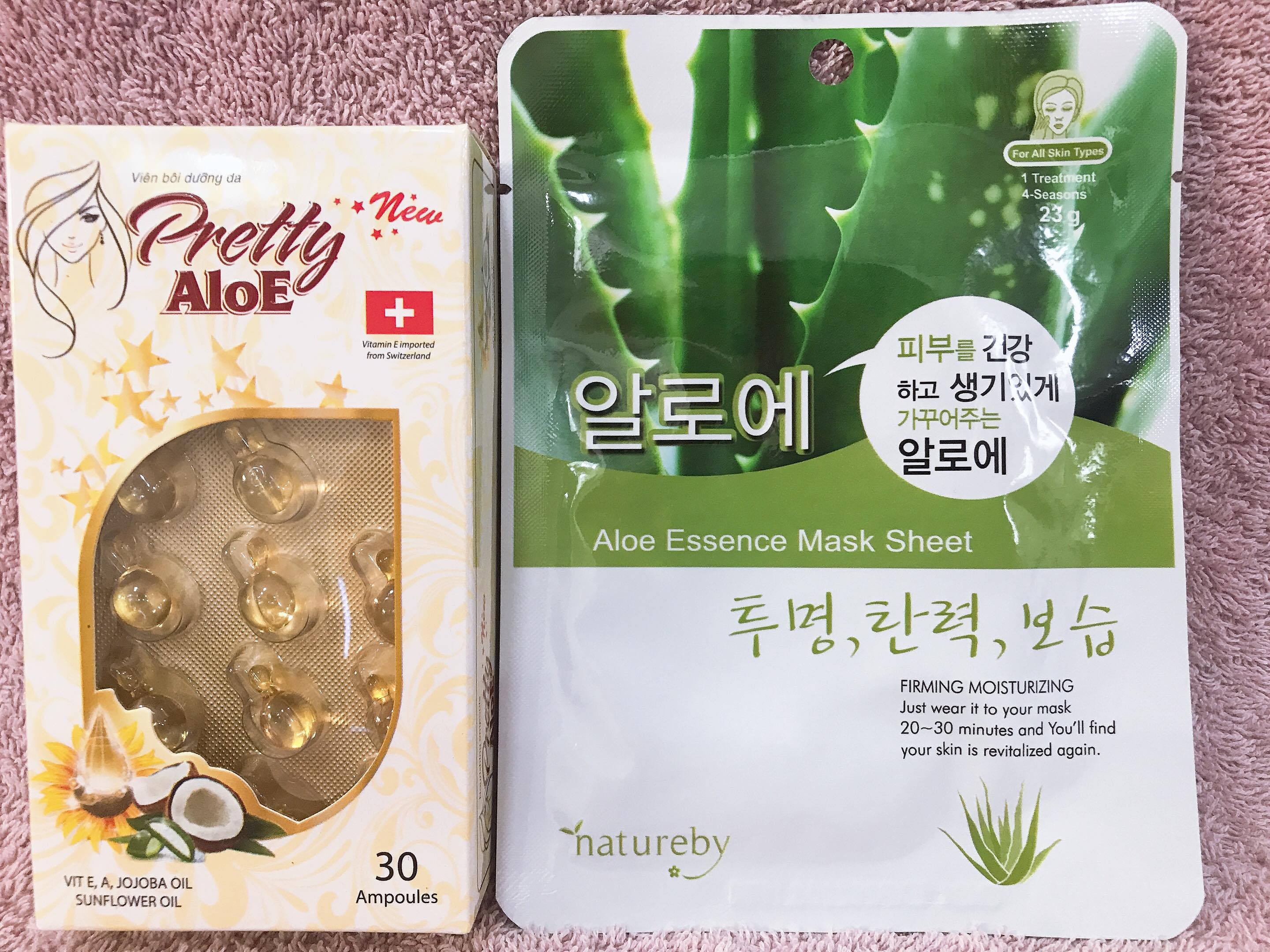 VIÊN VITAMIN E BÔI DƯỠNG DA PRETTY ALOE (TẶNG KÈM MẶT NẠ INSFREE)
