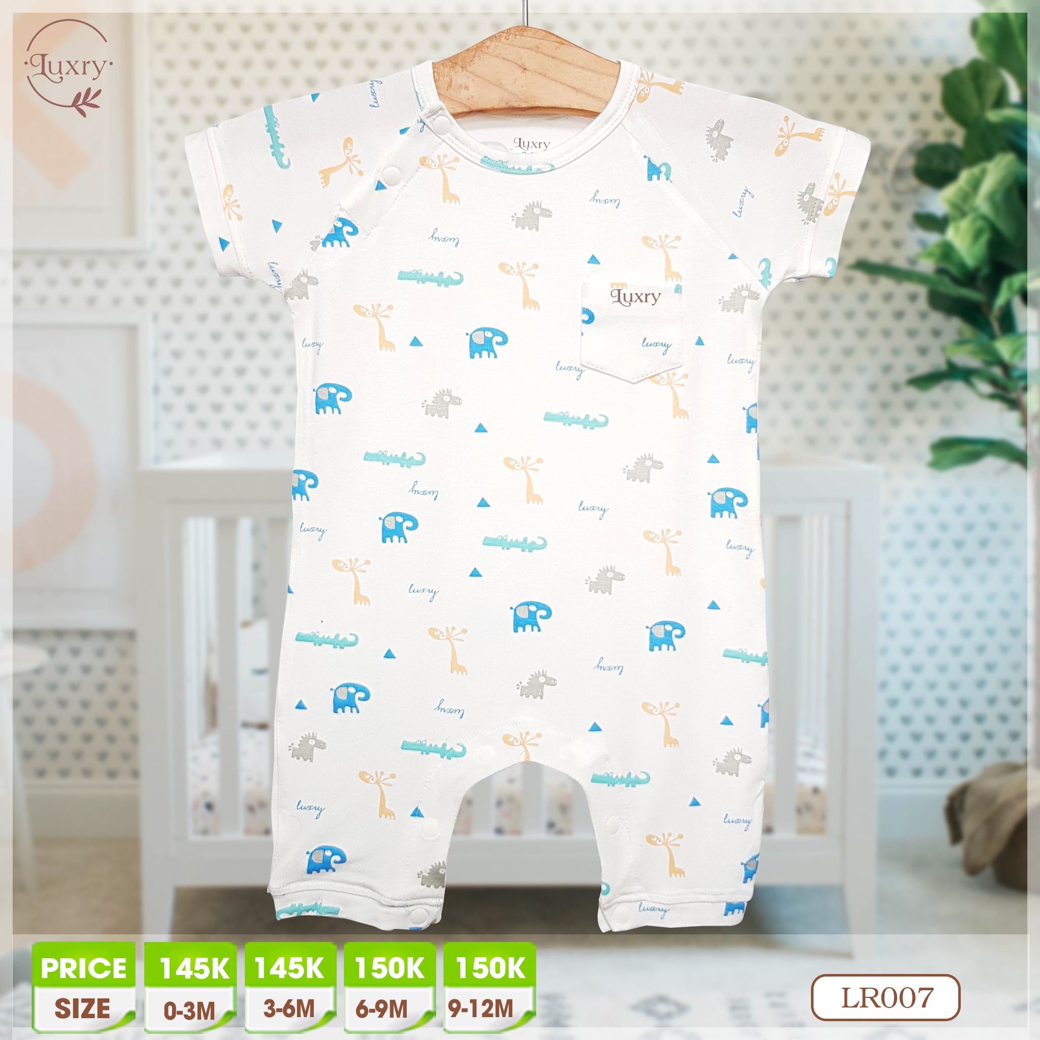 Body cộc cài lệch dành cho bé sơ sinh