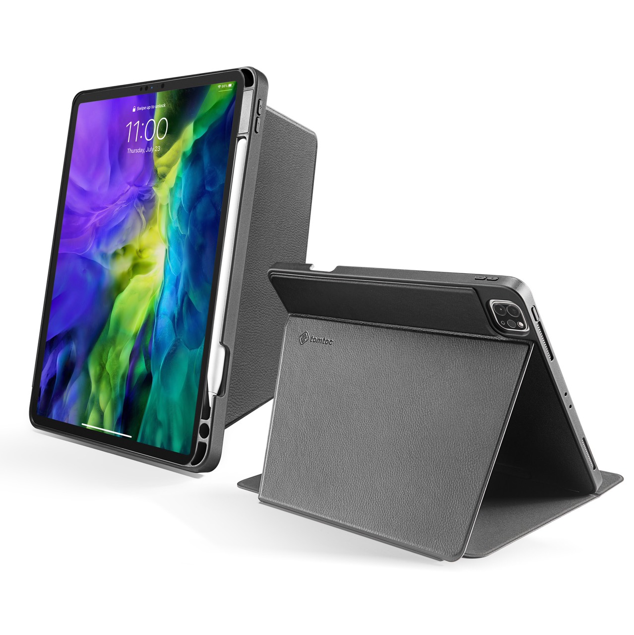 Bao da tomtoc từ tính đa góc sma-tri hỗ trợ sạc không dây apple pencil for ipad pro 11"/ ipad pro 12.9" - b02 chính hãng