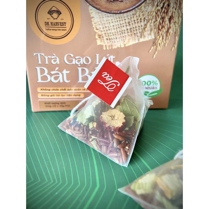 Trà Gạo Lứt Bát Bảo 8 vị DK Harvest hộp 150g(15 túi lọc), Trà Thanh Nhiệt Mát Gan Lành Tính, Điều Hòa Giấc Ngủ - Hình ảnh 5